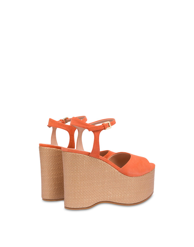 Pollini Sandali In Nappa Con Zeppa Capri Coral/naturale Qualità