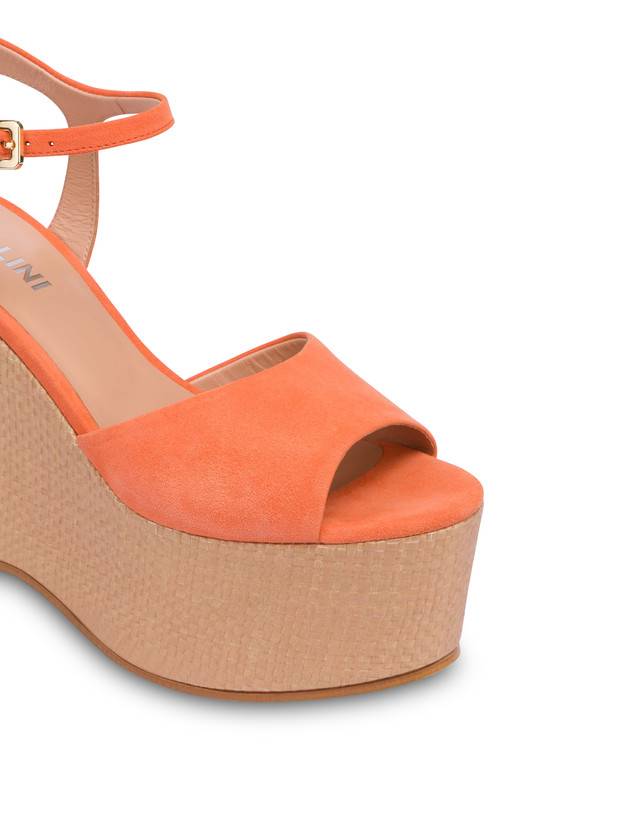 Pollini Sandali In Nappa Con Zeppa Capri Coral/naturale Qualità
