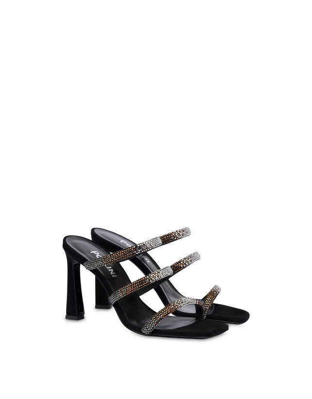 Pollini Mules Con Tacco Bling Bling Nero Liquidazione