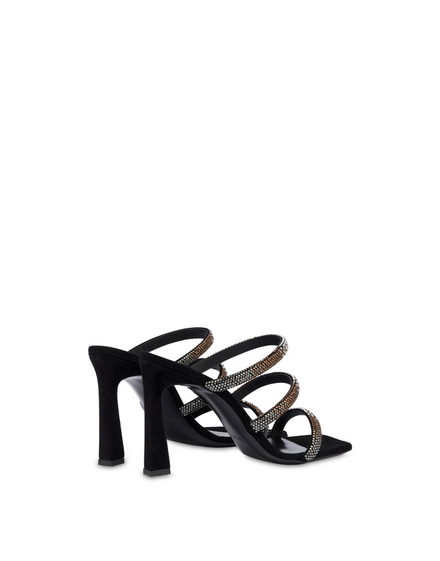 Pollini Mules Con Tacco Bling Bling Nero Liquidazione