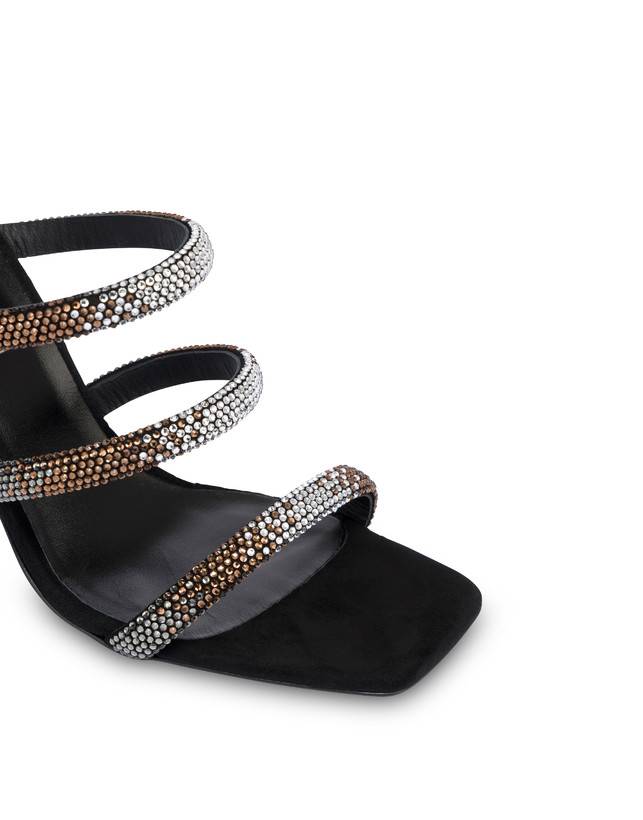 Pollini Mules Con Tacco Bling Bling Nero Liquidazione
