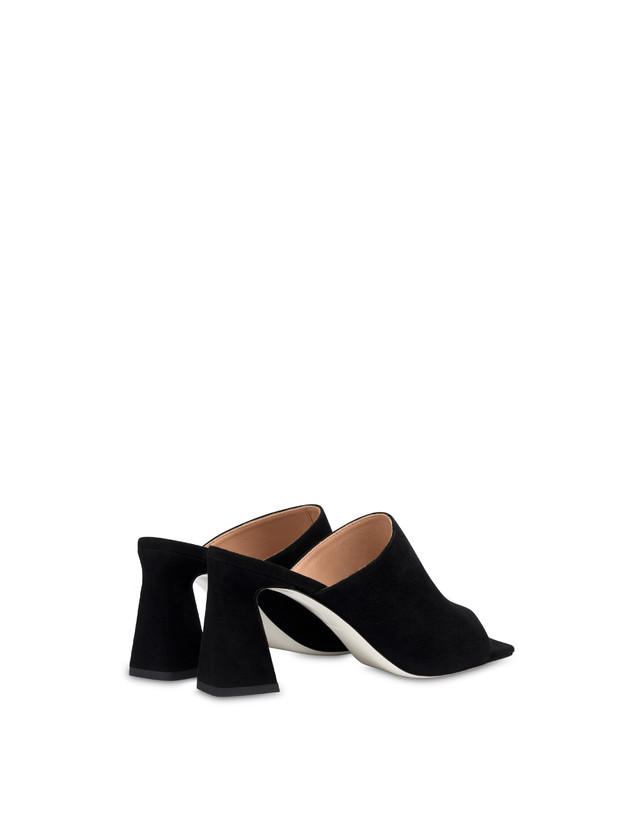 Pollini Mules Con Tacco In Camoscio Nina Nero Negozi Online