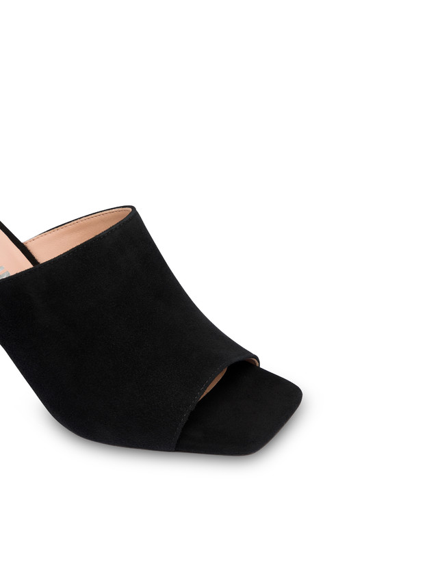 Pollini Mules Con Tacco In Camoscio Nina Nero Negozi Online