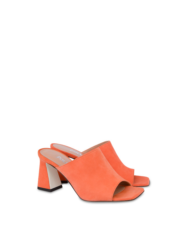 Pollini Mules Con Tacco In Camoscio Nina Coral Acquista Ora