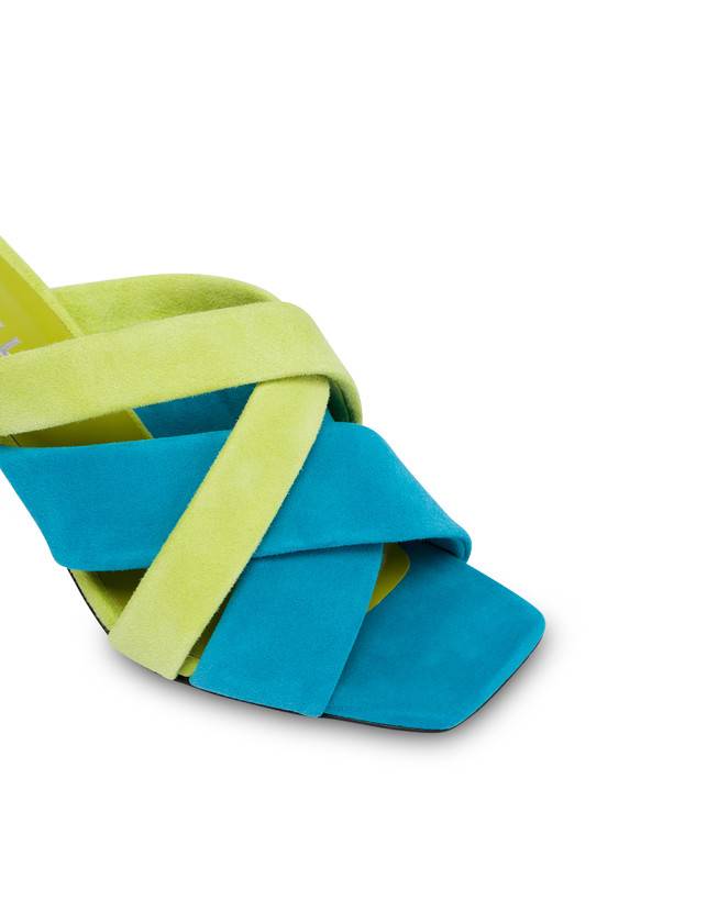 Pollini Mules In Camoscio Colour Explosion Pool/apple/iris Sconti VIP