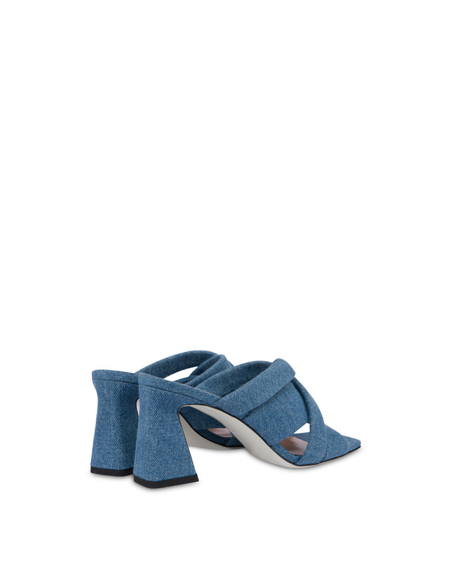 Pollini Mules Con Tacco In Tessuto Denim Denim Promozione Limitata