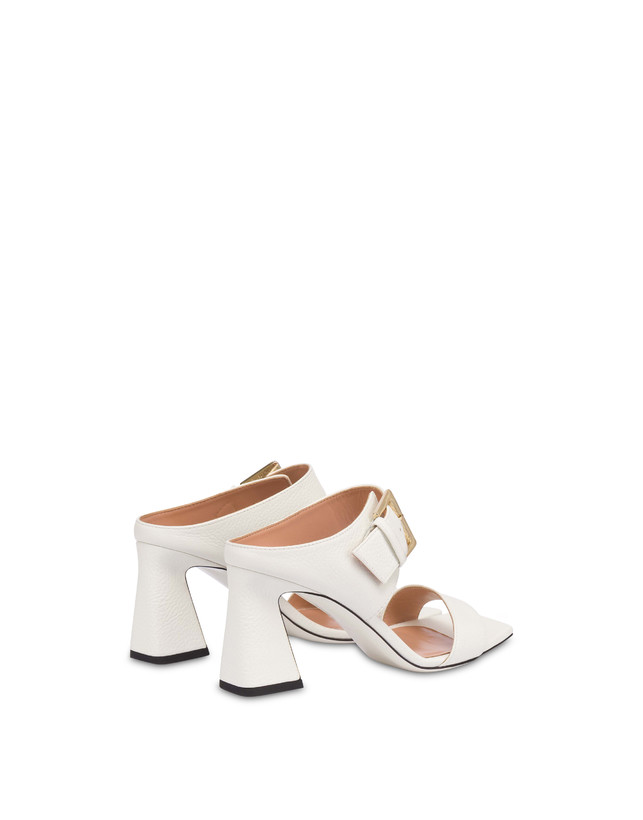 Pollini Sandali In Vitello Bottalato Con Fibbia Ethos Bianco Fino Al -60%