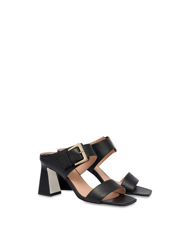 Pollini Sandali In Vitello Bottalato Con Fibbia Ethos Nero Shopping Online