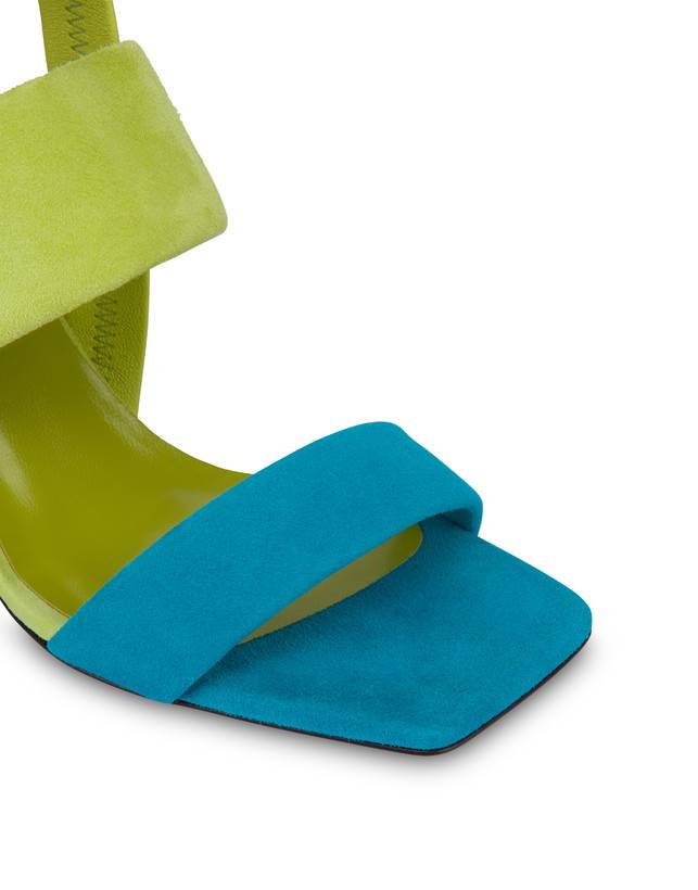 Pollini Sandali In Camoscio Color Explosion Pool/apple/iris Prezzo Ridotto