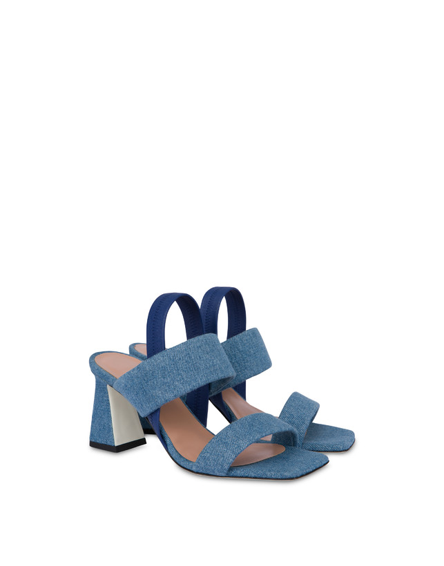 Pollini Sandali In Tessuto Denim Denim Sottocosto