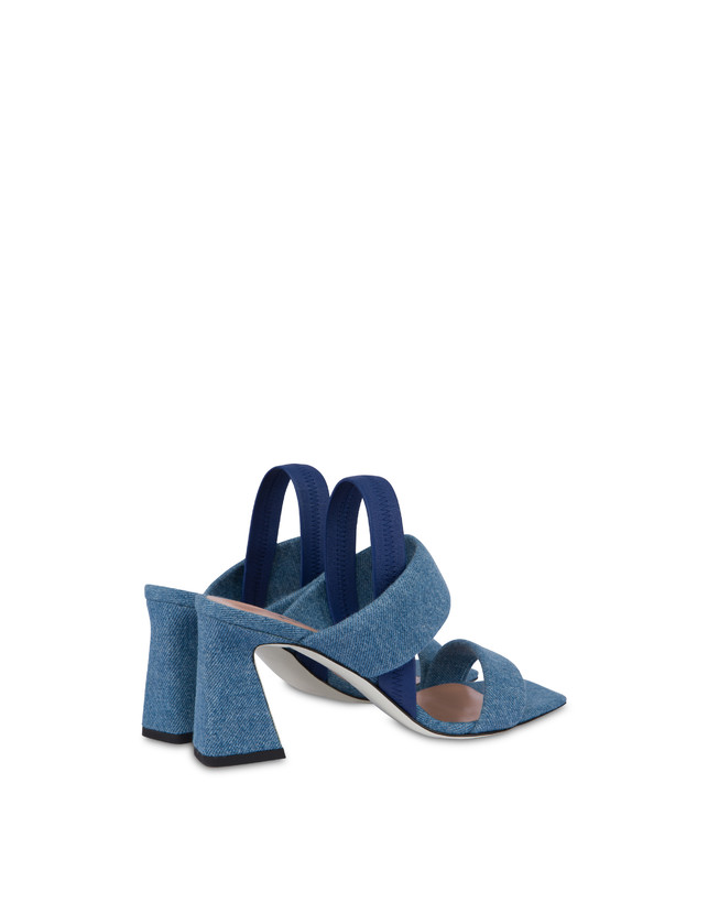 Pollini Sandali In Tessuto Denim Denim Sottocosto