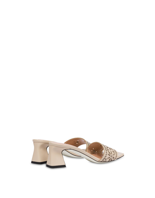 Pollini Sandali In Vitello Laserato Desert Rose Sabbia Sconto