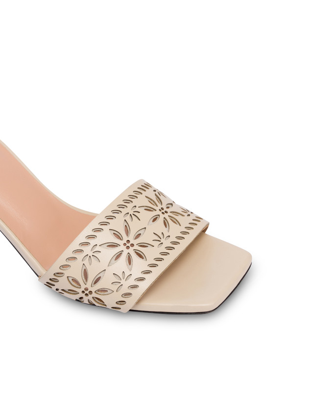 Pollini Sandali In Vitello Laserato Desert Rose Sabbia Sconto