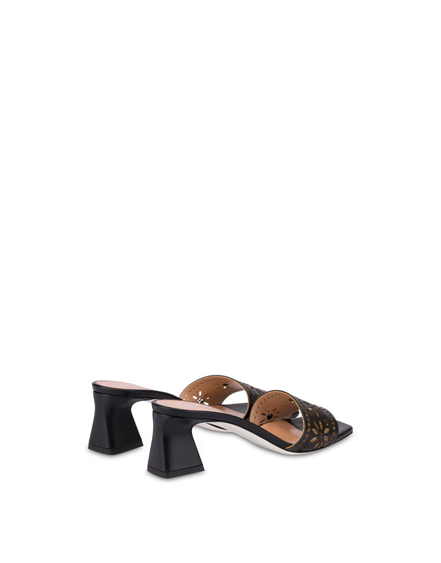 Pollini Sandali In Vitello Laserato Desert Rose Nero Offerta
