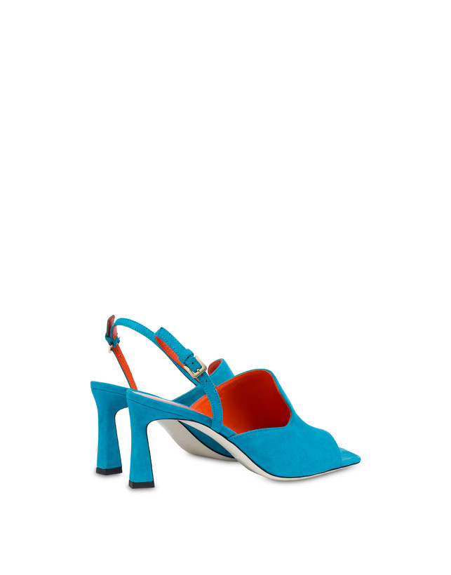 Pollini Mules Slingback In Camoscio Wave Pool In Saldo