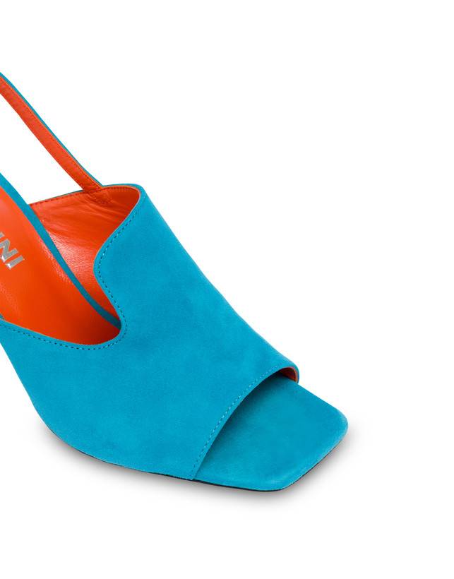 Pollini Mules Slingback In Camoscio Wave Pool In Saldo