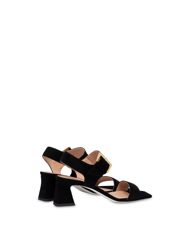 Pollini Sandali In Camoscio Nina Nero In Linea