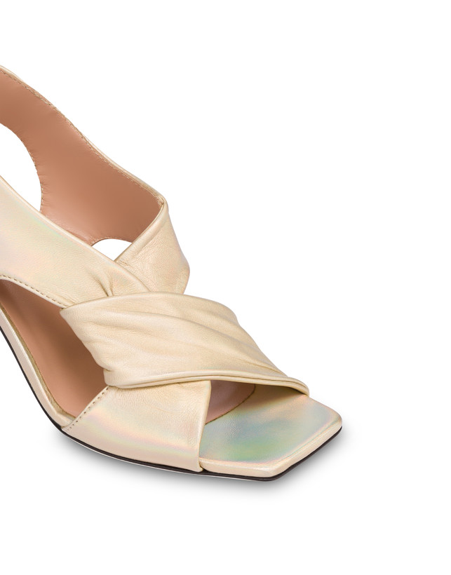 Pollini Sandali In Nappa Iridescente Oasis Sabbia Promozione