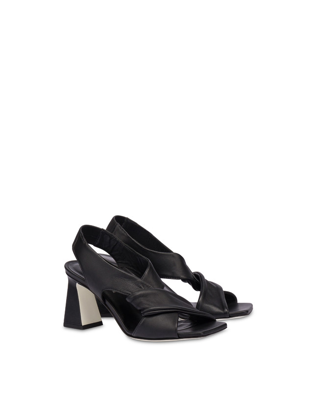 Pollini Sandali In Nappa Oasis Nero Spedizione Gratuita