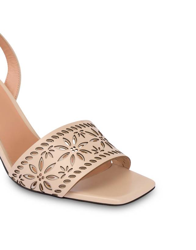 Pollini Sandali In Vitello Con Intagli Desert Rose Sabbia Pezzi Unici