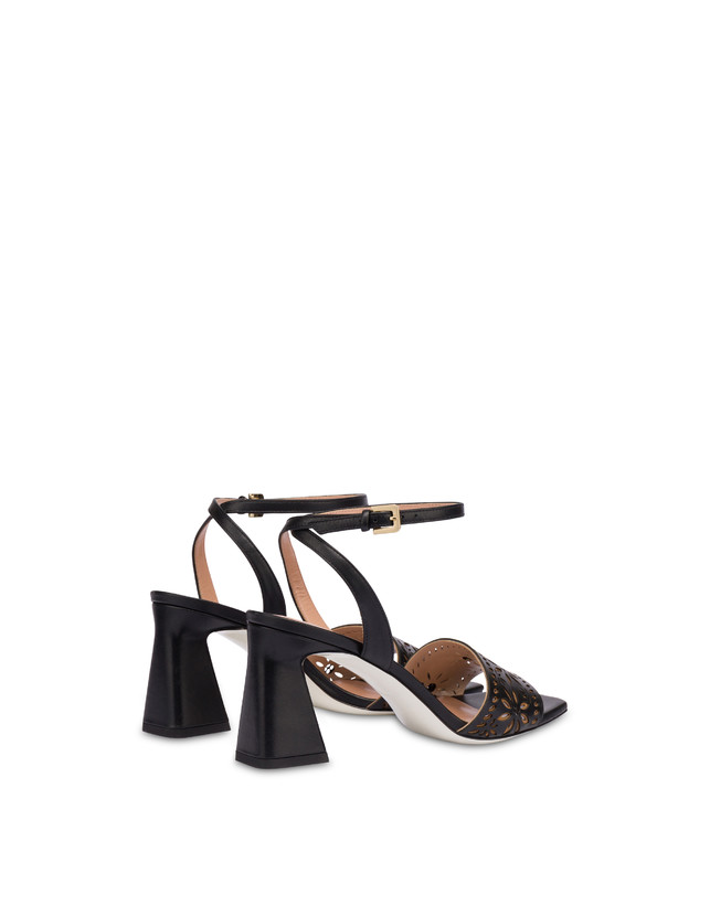 Pollini Sandali In Vitello Con Intagli Desert Rose Nero Soddisfazione Garantita