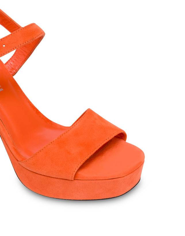 Pollini Sandali Con Plateau In Camoscio Seventy Coral Consegna Veloce