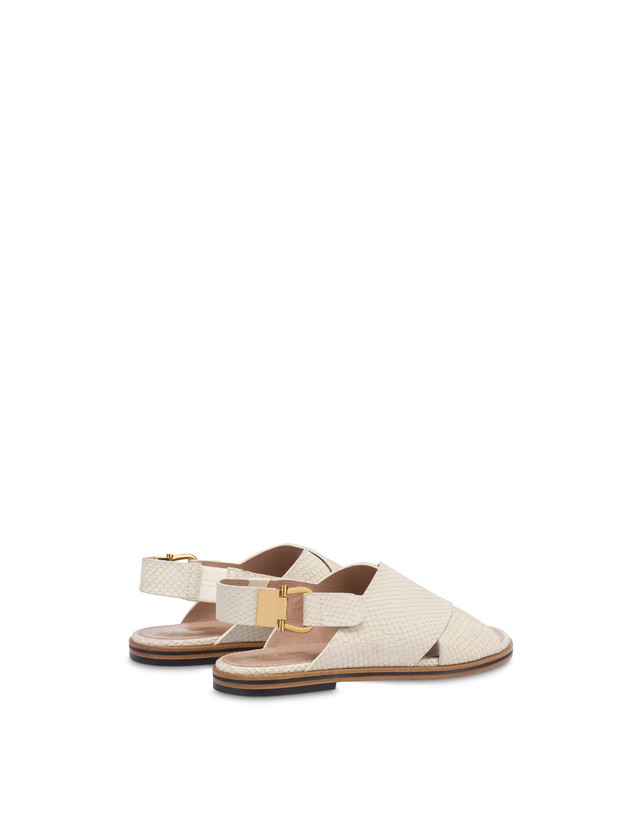 Pollini Sandali Flatform In Nabuk Synthesis Gesso Prezzo Ridotto