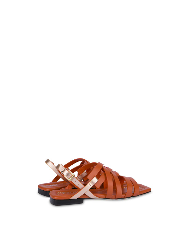 Pollini Sandali Flat Incontri Wood/rame Online