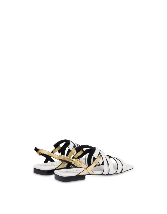 Pollini Sandali Flat Incontri Bianco/oro Outlet