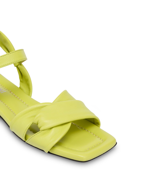 Pollini Sandali Flat In Nappa Oasis Apple Vendita Calda