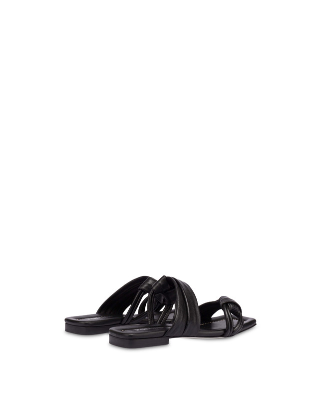 Pollini Sandali Flat In Nappa Lady Tie Nero I Più Venduti