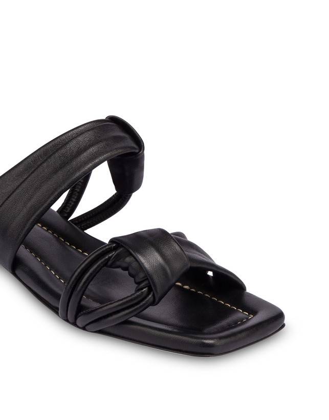 Pollini Sandali Flat In Nappa Lady Tie Nero I Più Venduti