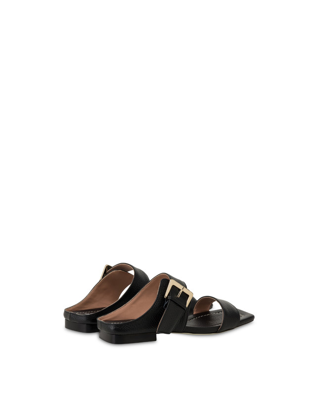 Pollini Sandali Flat In Vitello Bottalato Ethos Nero Vendite Flash
