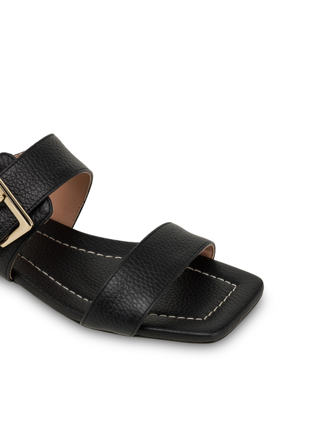 Pollini Sandali Flat In Vitello Bottalato Ethos Nero Vendite Flash