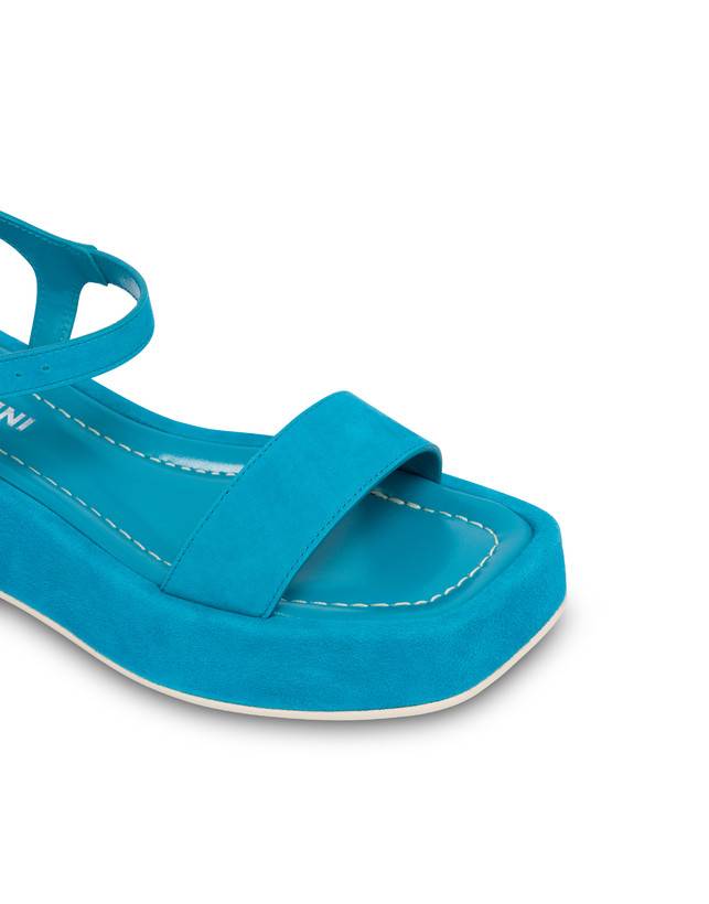 Pollini Sandali Flatform In Camoscio Seventy Pool Nuova