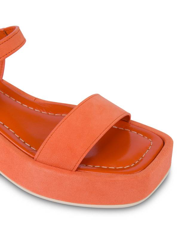 Pollini Sandali Flatform In Camoscio Seventy Coral Moda