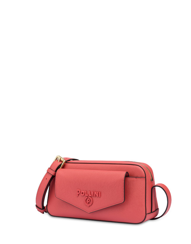 Pollini Borsa A Tracolla Con Maxi Lettering Safari Arancio Italy