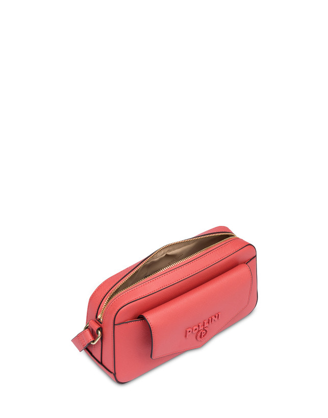 Pollini Borsa A Tracolla Con Maxi Lettering Safari Arancio Italy