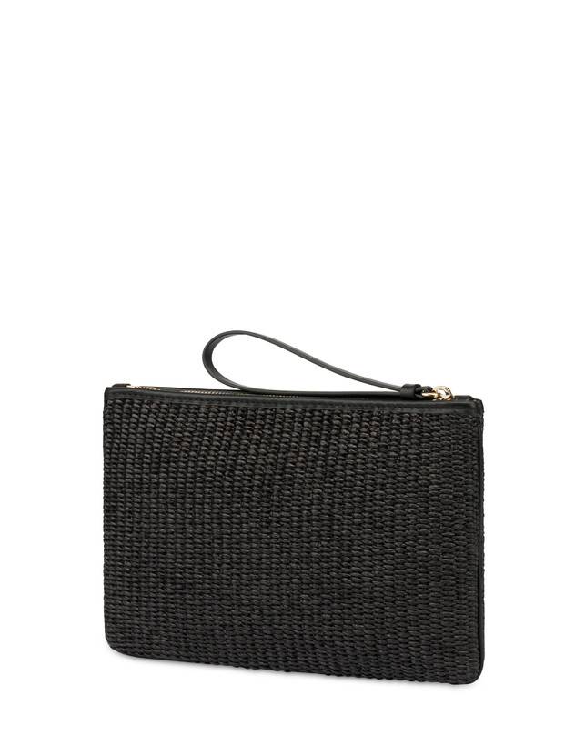 Pollini Pochette In Paglia Essence Nero In Linea