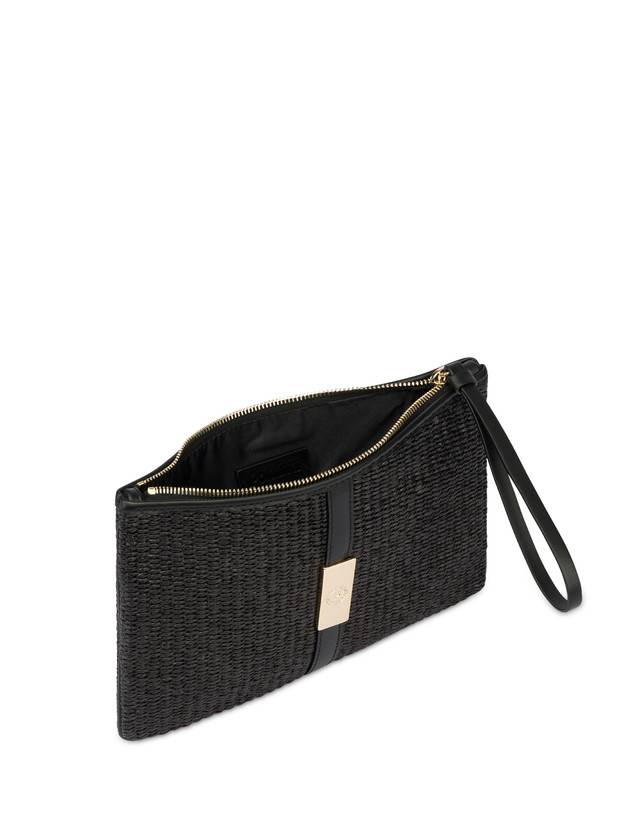 Pollini Pochette In Paglia Essence Nero In Linea