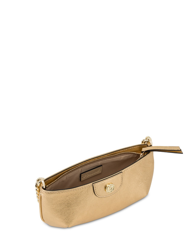 Pollini Pochette Mail In Vitello Laminato Oro Nuovo