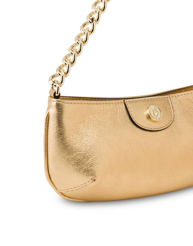 Pollini Pochette Mail In Vitello Laminato Oro Nuovo