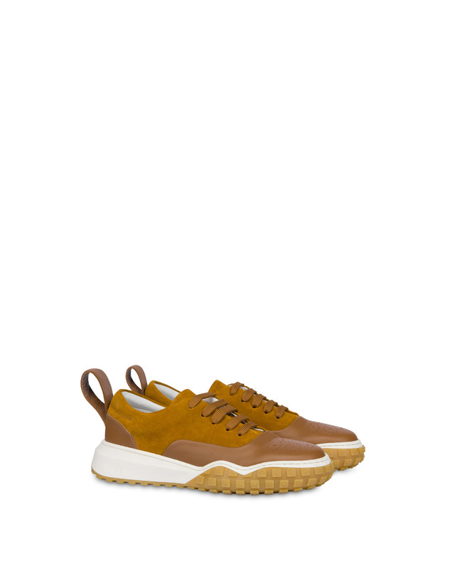 Pollini Sneakers In Crosta E Vitello Runabout Pezzi Unici
