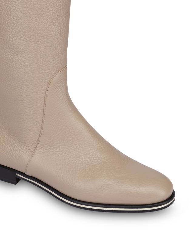 Pollini Stivale Flat In Vitello Core Avorio Promozione Limitata