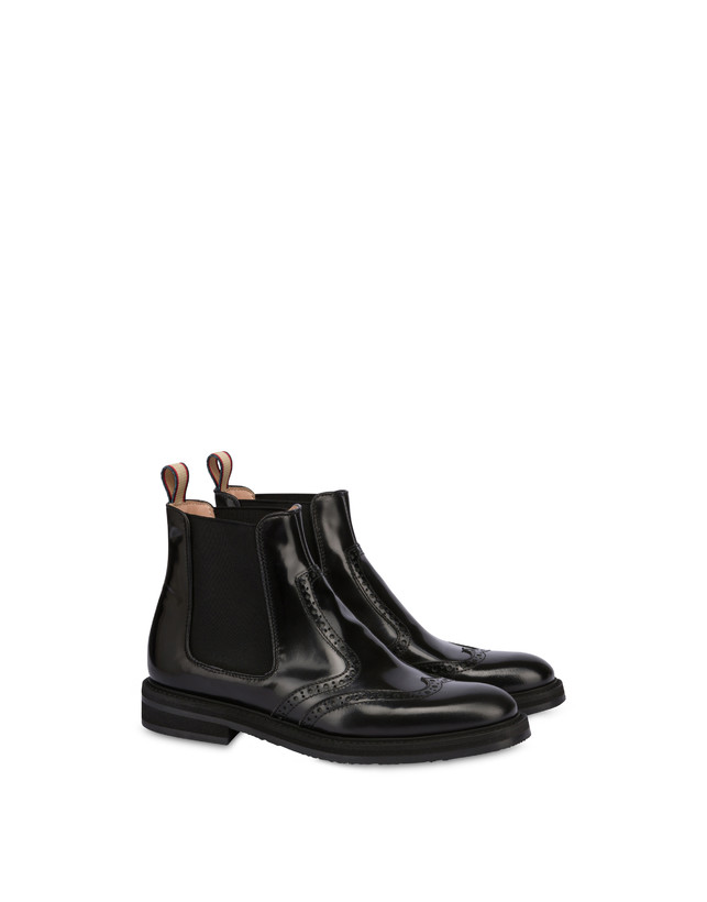 Pollini Beatles In Vitello Abrasivato Mannish Nero Presa