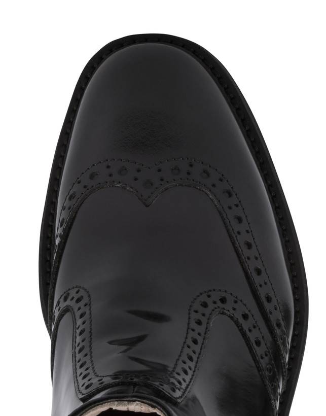 Pollini Beatles In Vitello Abrasivato Mannish Nero Presa