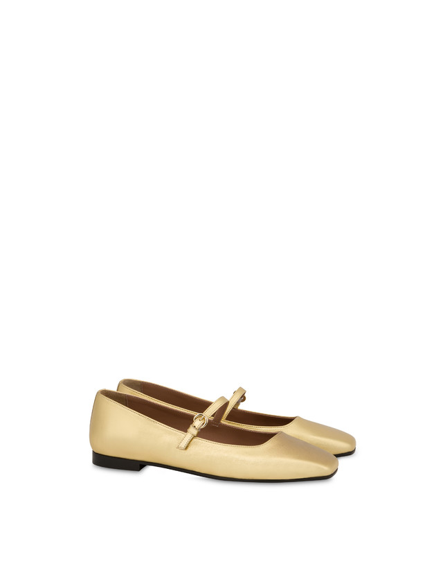 Pollini Ballerine In Nappa Laminata Nina Oro Hotsell