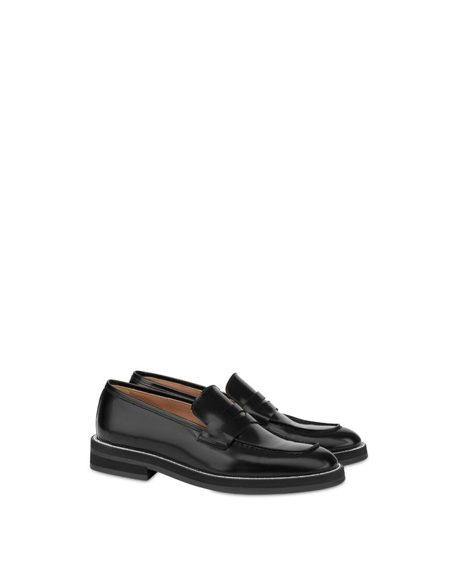 Pollini Mocassini In Vitello Abrasivato Mannish Bling Bling Nero/strass Vendite Flash
