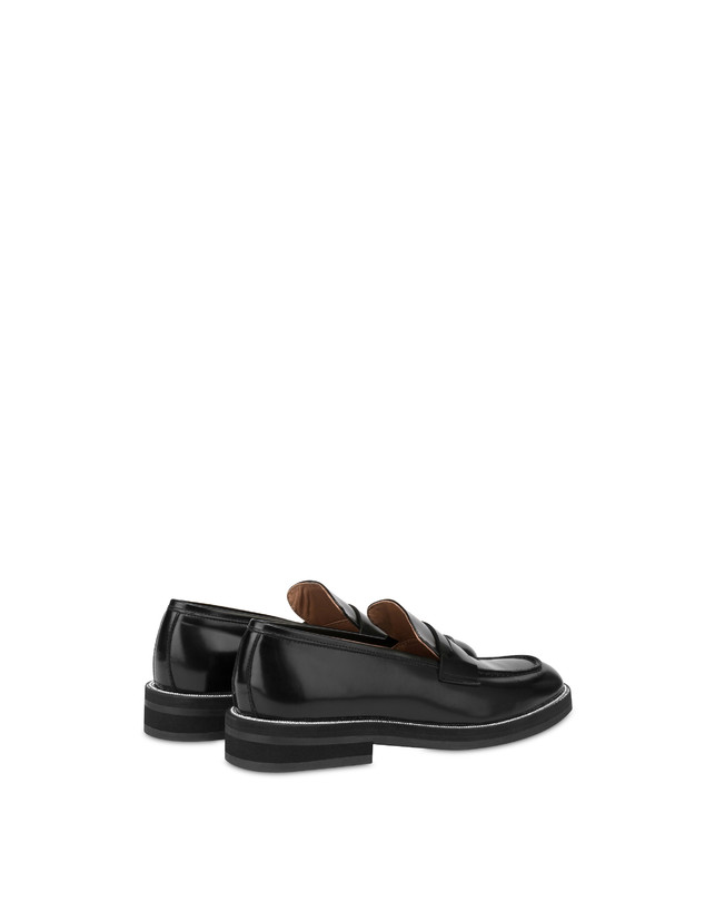 Pollini Mocassini In Vitello Abrasivato Mannish Bling Bling Nero/strass Vendite Flash