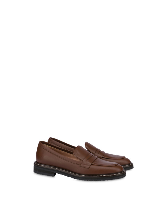 Pollini Mocassini In Vitello Artisan Touch Legno/legno Negozio